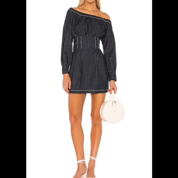 Lovers + Friends Dresses & Skirts - Lovers + Friends mini pinstripe denim dress size xs